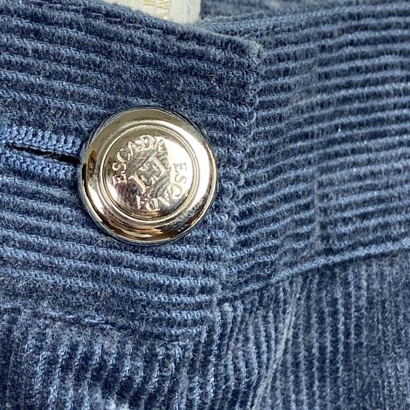 Escada Margaretha Ley Indigo Muted Navy Blue Fine Cordouroy Jeans‎ Pants Size 36 - Picture 4 of 10